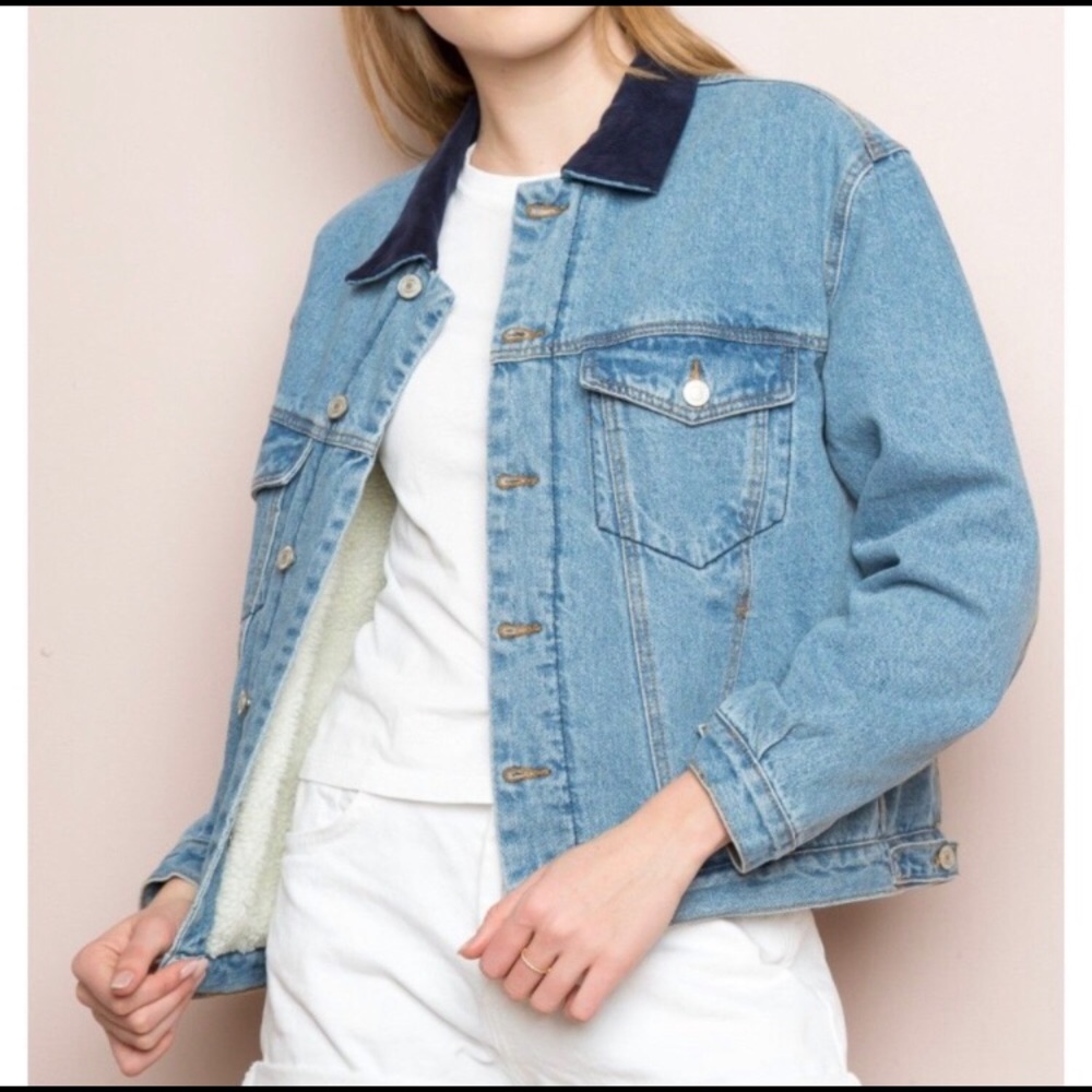 - Denim Sherpa jacket